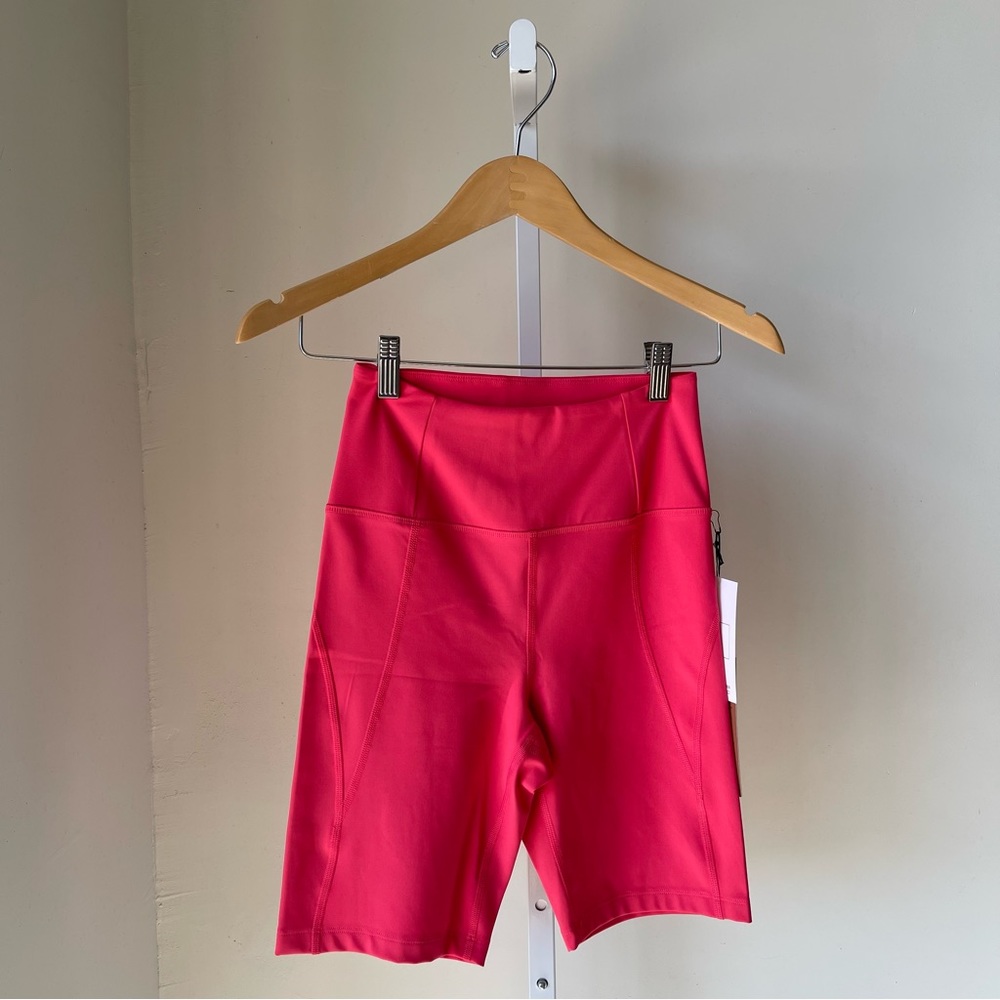 NWT Girlfriend High Rise Bike Shorts in Geranium